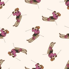 ski cartoon seamless pattern background N2