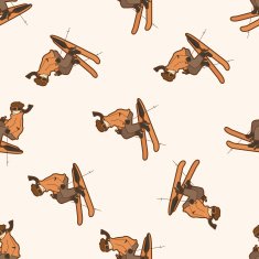 ski cartoon seamless pattern background N3