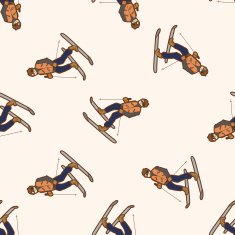 ski cartoon seamless pattern background N4