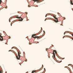 ski cartoon seamless pattern background N9