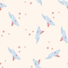 weather snowy cartoon seamless pattern background N4