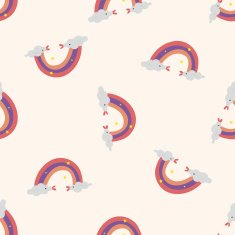 weather rainbow cartoon seamless pattern background N3
