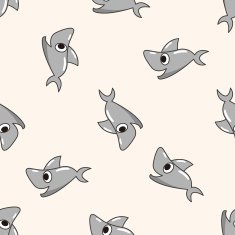 shark cartoon seamless pattern background