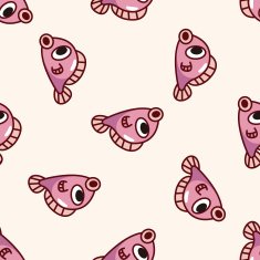 fish cartoon seamless pattern background N13