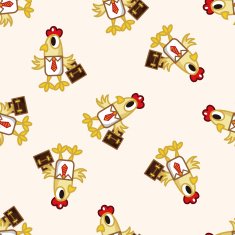 animal cock worker cartoon seamless pattern background N2