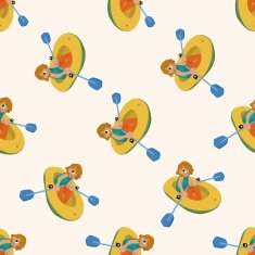 Water Sports cartoon seamless pattern background N22