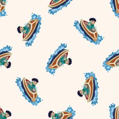 Water Sports cartoon seamless pattern background N23