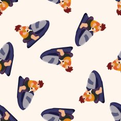 Water Sports cartoon seamless pattern background N27