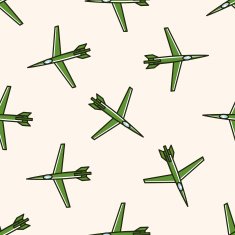 transportation airplane cartoon seamless pattern background N22