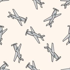 transportation airplane cartoon seamless pattern background N23