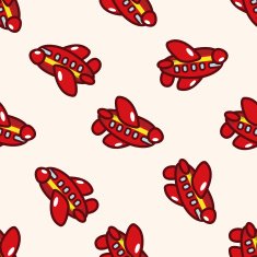 transportation airplane cartoon seamless pattern background N28