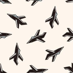 transportation airplane cartoon seamless pattern background N29