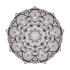 Ornament black white card with mandala N4