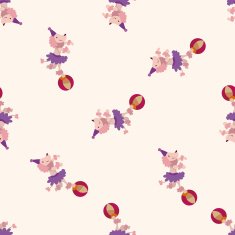 circus animal cartoon seamless pattern background N16
