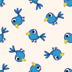 bird cartoon seamless pattern background N11