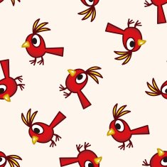 bird cartoon seamless pattern background N12