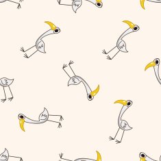bird cartoon seamless pattern background N13