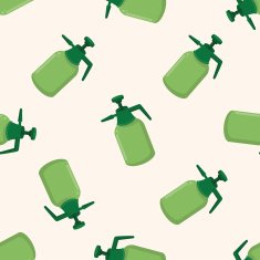 plant waterer cartoon seamless pattern background N8