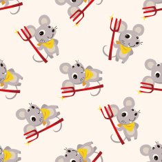 animal mouse cartoon seamless pattern background N4