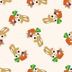 animal rabbit cartoon seamless pattern background N4