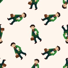 Office workers cartoon seamless pattern background N67