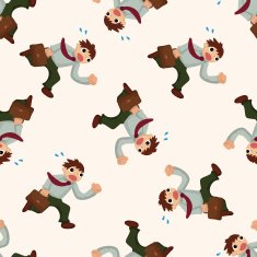 Office workers cartoon seamless pattern background N72