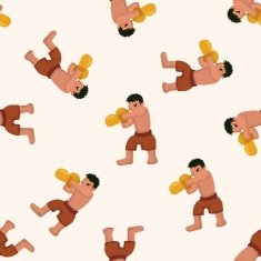 boxer cartoon seamless pattern background N37