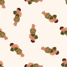 boxer cartoon seamless pattern background N38