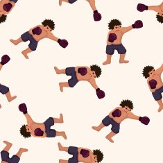 boxer cartoon seamless pattern background N40