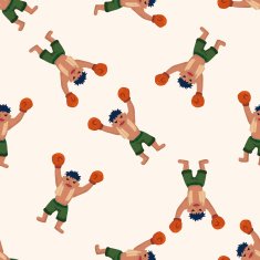 boxer cartoon seamless pattern background N41
