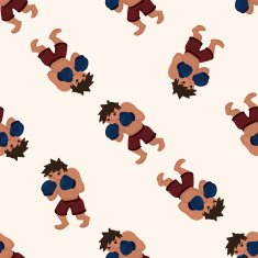 boxer cartoon seamless pattern background N42