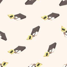Briefcase cartoon seamless pattern background N3