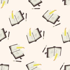 Memo notebook cartoon seamless pattern background