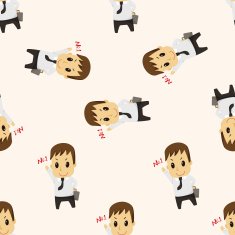 Office workers cartoon seamless pattern background N80
