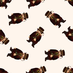 mafia cartoon seamless pattern background N26