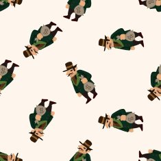 mafia cartoon seamless pattern background N30