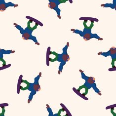 Extreme Sports cartoon seamless pattern background N38