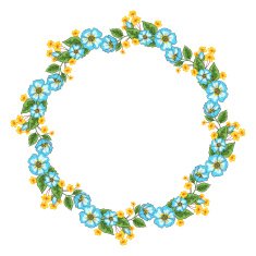 Frame of flowers arranged in a circle N6