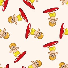 Water Sports cartoon seamless pattern background N36