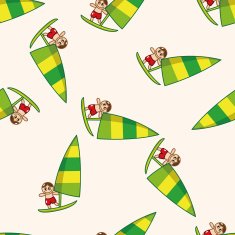 Water Sports cartoon seamless pattern background N38