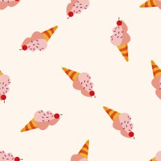 ice cream cartoon seamless pattern background N7