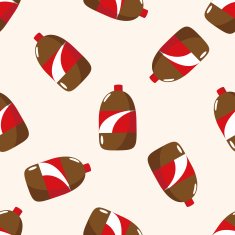 soda drinks cartoon seamless pattern background N7