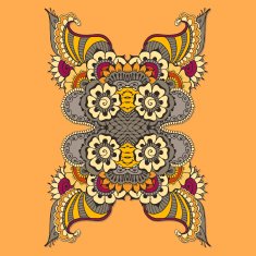 Mehndy flowers card N10