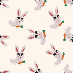 animal rabbit cartoon seamless pattern background N5