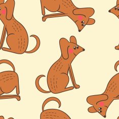 Seamless pattern of cute dogs