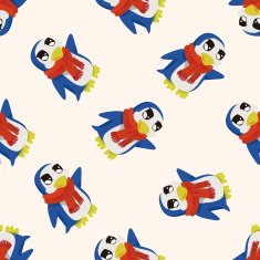 animal penguin cartoon seamless pattern background N2