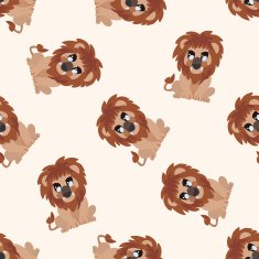 animal lion cartoon seamless pattern background