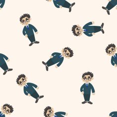 Office workers cartoon seamless pattern background N82