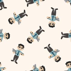 Office workers cartoon seamless pattern background N84