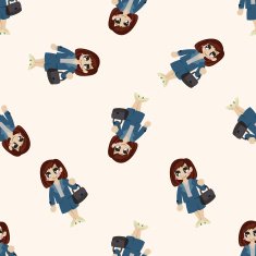 Office workers cartoon seamless pattern background N86